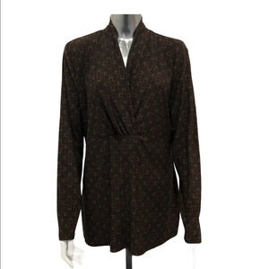 🛍️3/$40 Maternity Long Sleeve Knit Floral Top Brown  Red Size XXL